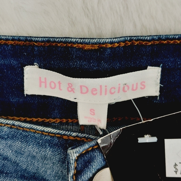 New Hot & Delicious Denim Rhinestone Fringed Skinny Jeans P6577 - Picture 8 of 10